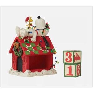Jim Shore Peanuts SNOOPY'S COUNTDOWN CALENDAR-SNOOZING TIL CHRISTMAS 6015027 NIB